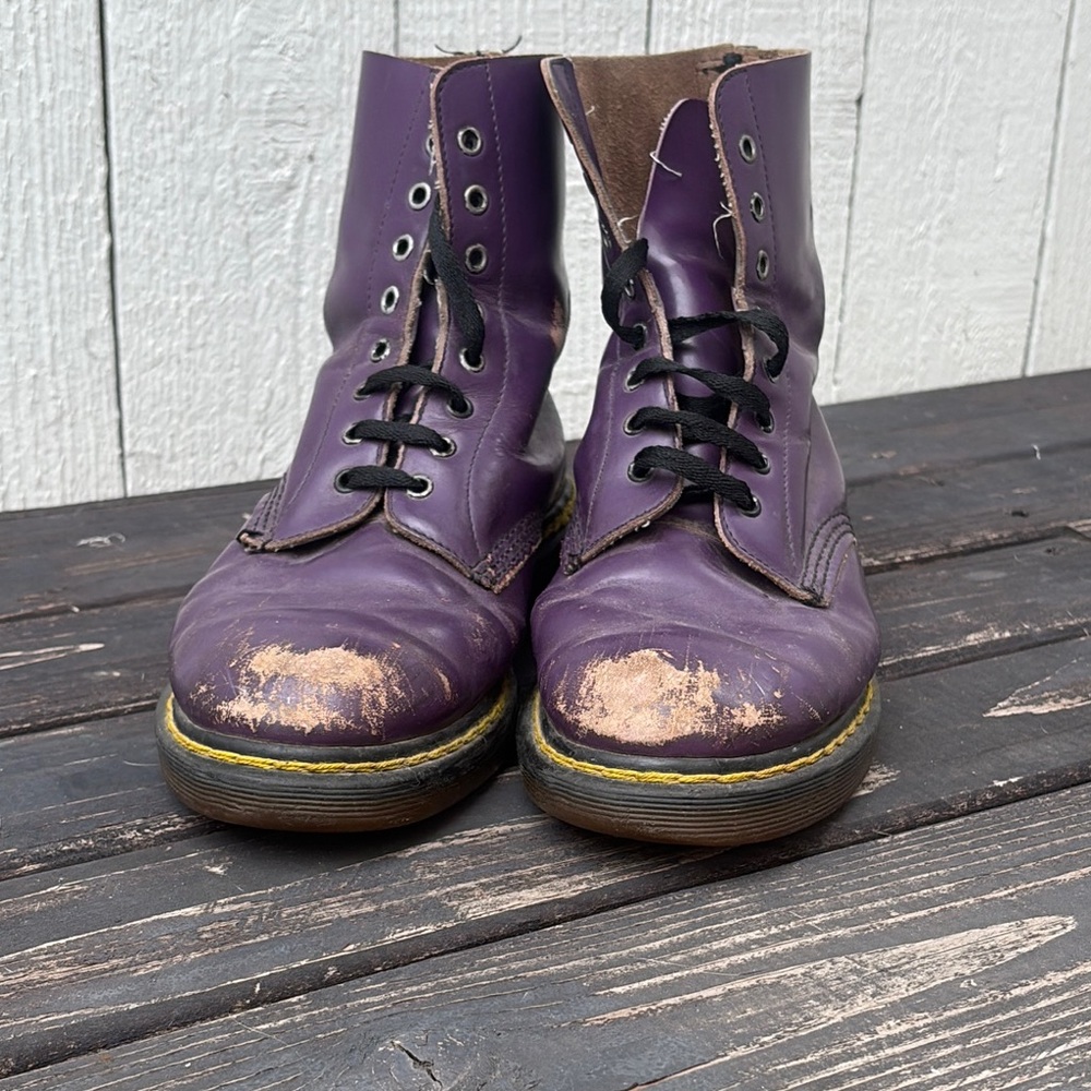 Dr.Martens made in England Vintage Purple Combat Boots size 8
